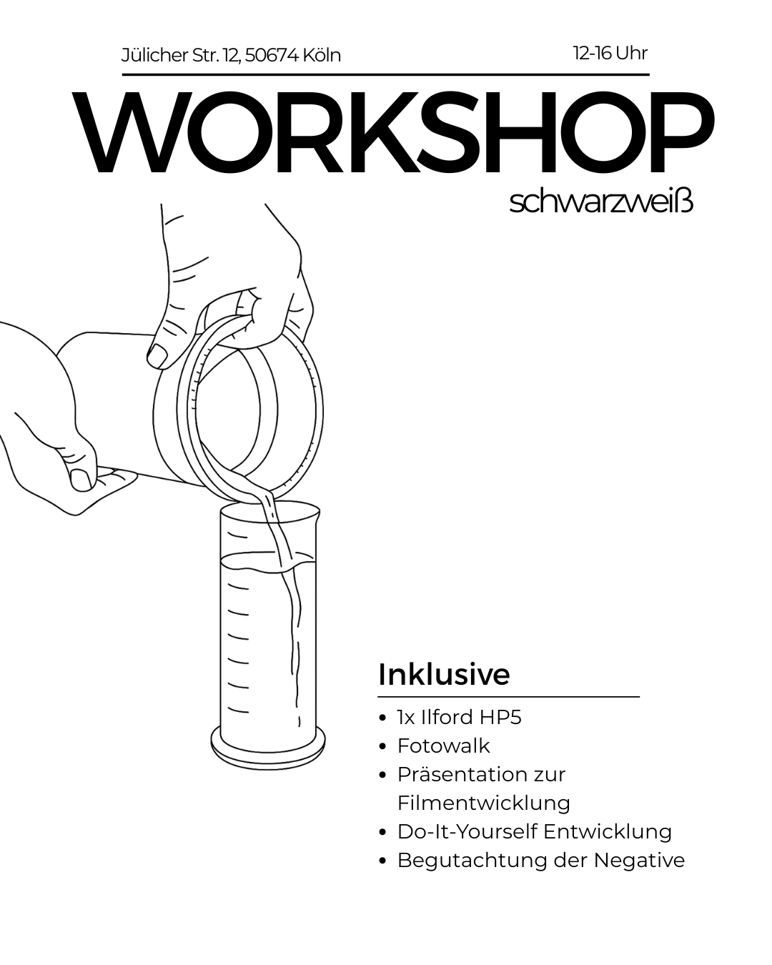 Jobo Schwarz-Weiß Workshop inkl. Photowalk | 4 Std. (immer 12-16 Uhr)